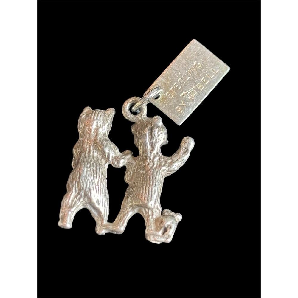 Vtg Sterling Silver Yellowstone NP Bears 3D Animal Charm 925 Bell Trading - Picture 2 of 5